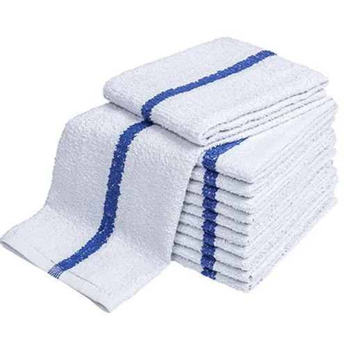 Oxford Blue Center Stripe Hand Towel (16" x 27"), 1 Dozen